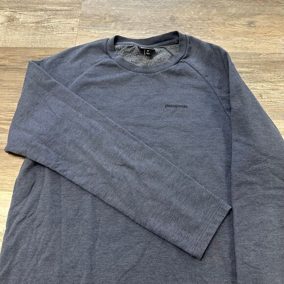 Patagonia Blue Mens M P-6 Logo Organic Cotton Lightweight Crewneck Sweatshirt - Picture 2 of 10